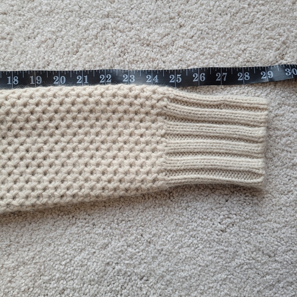 Max Studio Chunky and Comfy Wool Blend Cream Knitted Open-Front Cardigan Size M - Picture 9 of 10